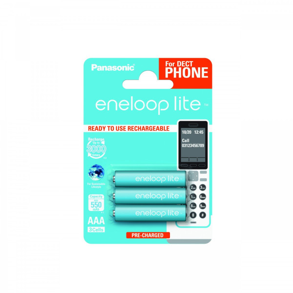 Аккумулятор Panasonic Eneloop Lite AAA 550 3BP mAh NI-MH Dect series